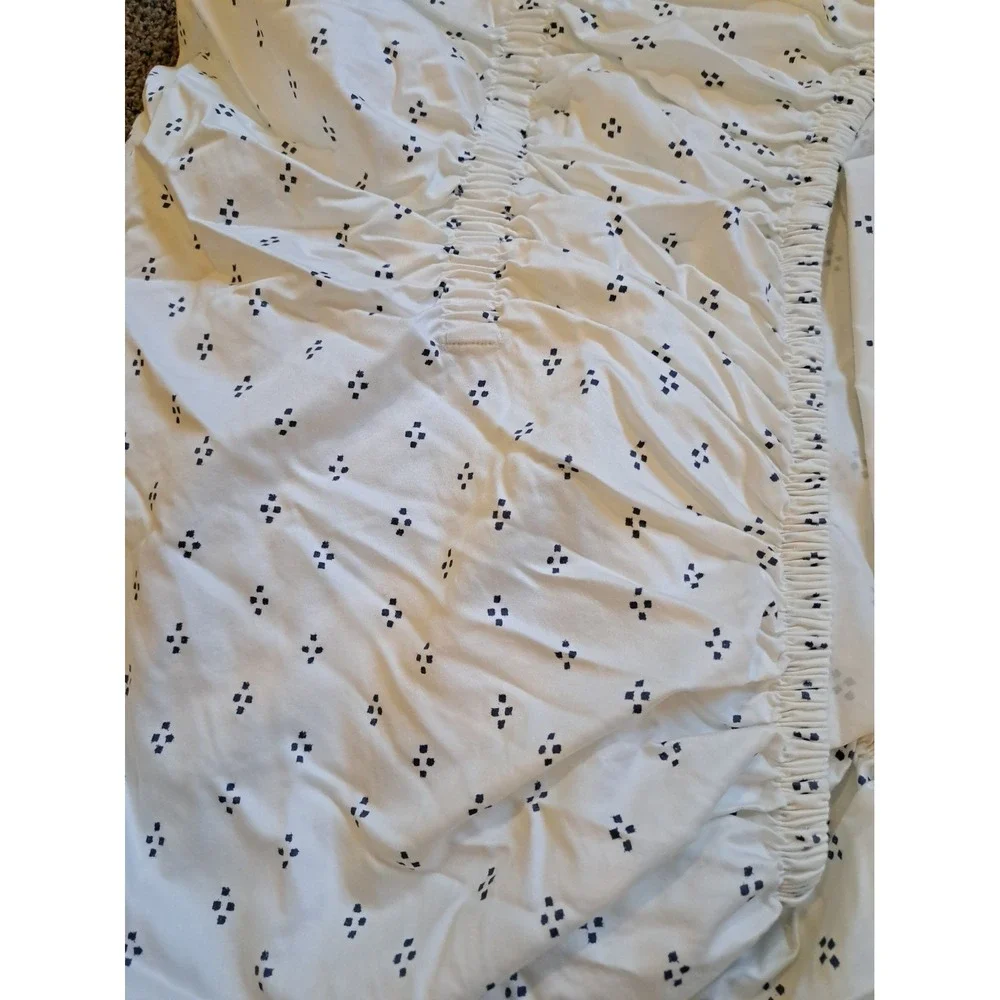 Threshold Queen Cotton Sheet Set Fitted Sheet Pillowcase Deep Pocket White NWOT